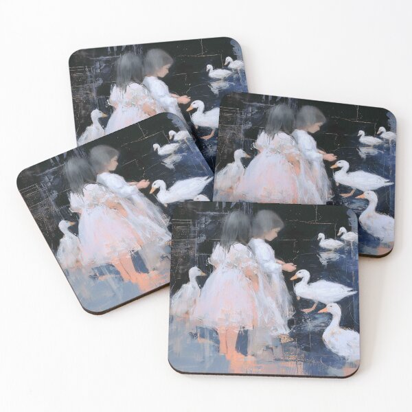Item preview, Children Feeding Ducks by a Pond designed and sold by lautir.