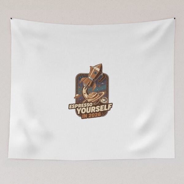 Item preview, Espresso Yourself in 2026 – Coffee Rocket Space Pun Design designed and sold by RonBear-Designs.