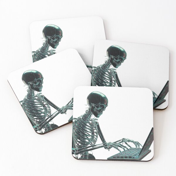 Item preview, Copy of Cyber Skeleton Hacker – Digital Matrix Skull Tech Art designed and sold by Articooler.