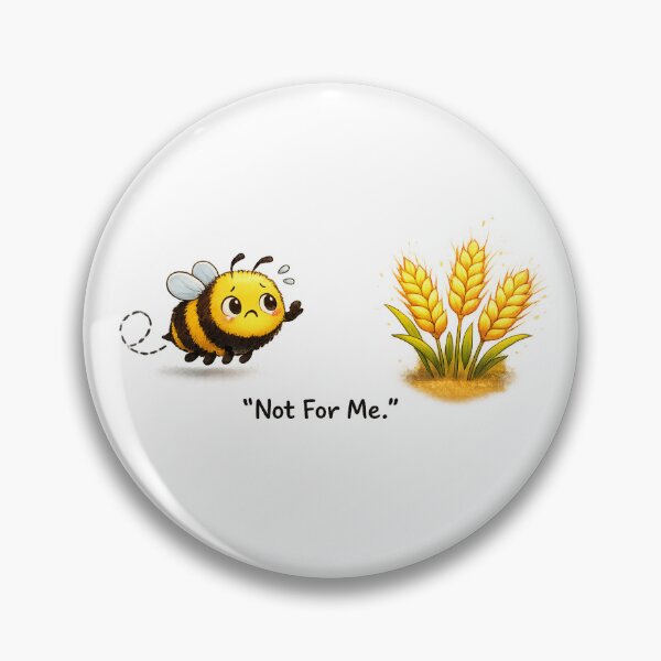 Item preview, Not For Me – Bee Avoiding Wheat | Cute Gluten Free Boundary Design designed and sold by My Gluten Free Life UK.