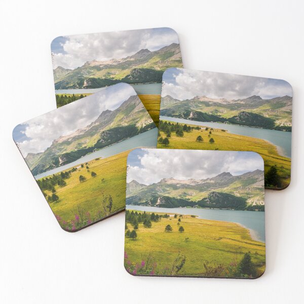 Item preview, Sailboats on Alpine Lake with Forests, Meadows and Mountain Peaks in Switzerland designed and sold by svanaerschot.