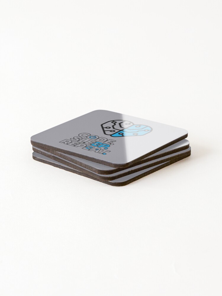 Thumbnail 4 of 5, Coasters (Set of 4), Code Sleep Repeat Programmer Design designed and sold by PixelHub1.