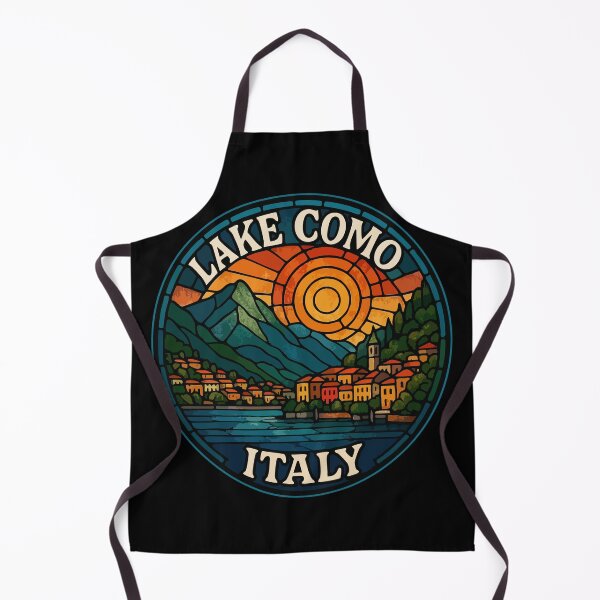 Item preview, Lake Como Italy Retro Stained Glass Travel designed and sold by TomFrontierArt.