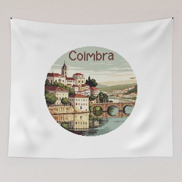 Item preview, Coimbra Portugal Pixel Art Streets - Retro 8-Bit Portuguese Cityscape designed and sold by CircinusStore.
