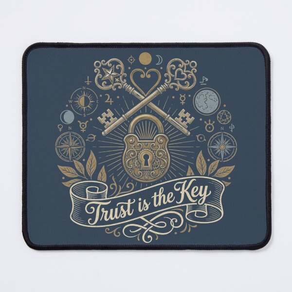 Item preview, Trust is the Key - Mystical Alchemical Love Vintage Illustration designed and sold by HappySproutArt.