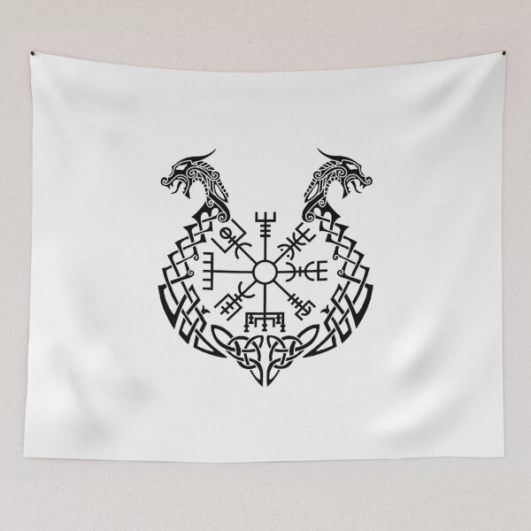 Item preview, Black dragons and Viking compass designed and sold by Lagueny.