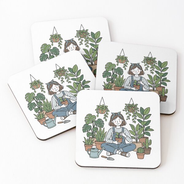 Item preview, Green Witch Plant Mom Aesthetic Stick Figure Urban Jungle Cozy Gardener Vibe Cute Botanical designed and sold by StickyGuys.