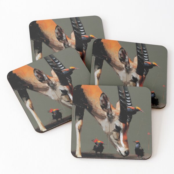 Item preview, Grazing Gazelle with Birds designed and sold by lautir.
