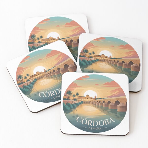 Item preview, Cordoba Spain Vintage Travel - Mosque-Cathedral & Roman Bridge Illustration designed and sold by CircinusStore.