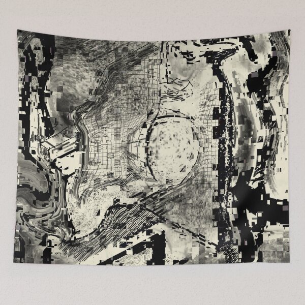Item preview, Pixelated black marries digital white designed and sold by Art Rendez-vous.