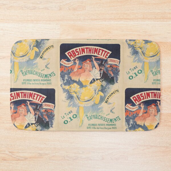 Item preview, Dancing Woman Illustration Elegant Gentleman Advertisement Poster : French Beverage designed and sold by artofuniverse.