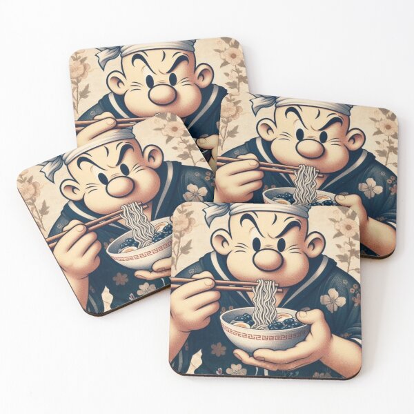 Item preview, SPINACH & STATIC: Popeye's Ramen Rumble in Ukiyo-Glitch Mode designed and sold by Print Fiction.