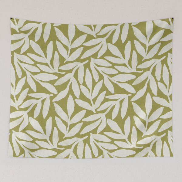 Item preview, Textured boho botanical branch silhouette - Olive green designed and sold by Illustrated by Nat.
