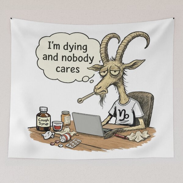 Item preview, Capricorn Workaholic Burnout While Being Sick designed and sold by D - Magic.