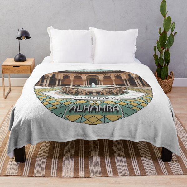 Item preview, Alhambra Granada Pixel Art - Retro 8-Bit Spain designed and sold by CircinusStore.