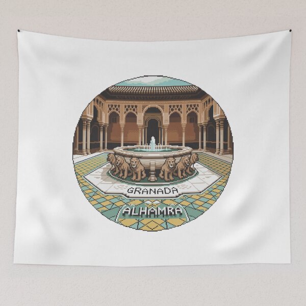 Item preview, Alhambra Granada Pixel Art - Retro 8-Bit Spain designed and sold by CircinusStore.