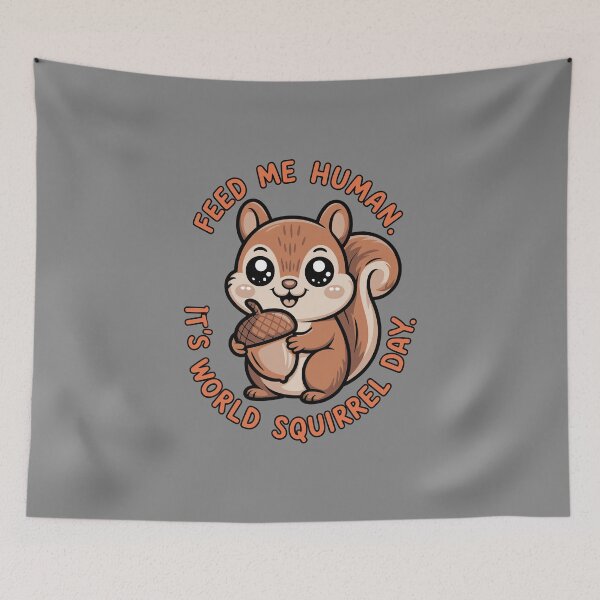 Item preview, Hungry Squirrel Cartoon – World Squirrel Day Humor designed and sold by FatCatCD.