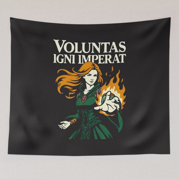 Item preview, Voluntas Igni Imperat Fire Sorceress Fantasy Art designed and sold by SplashTastic.