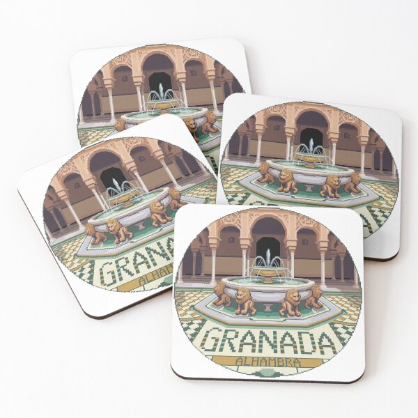 Item preview, Granada Spain Alhambra Pixel Art - Retro Court of the Lions designed and sold by CircinusStore.