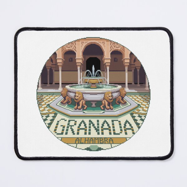 Item preview, Granada Spain Alhambra Pixel Art - Retro Court of the Lions designed and sold by CircinusStore.
