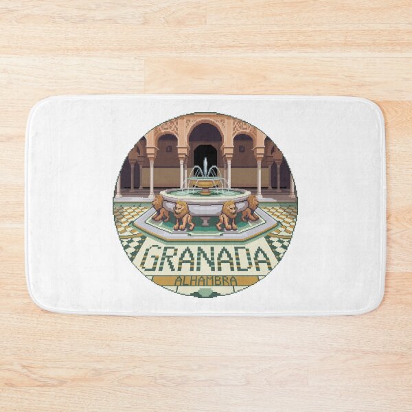Item preview, Granada Spain Alhambra Pixel Art - Retro Court of the Lions designed and sold by CircinusStore.
