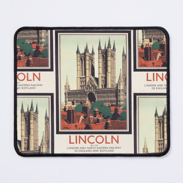 Item preview, Lincoln Historic Cathedral Illustration City Rooftops Travel Poster : Vintage Artwork designed and sold by artofuniverse.