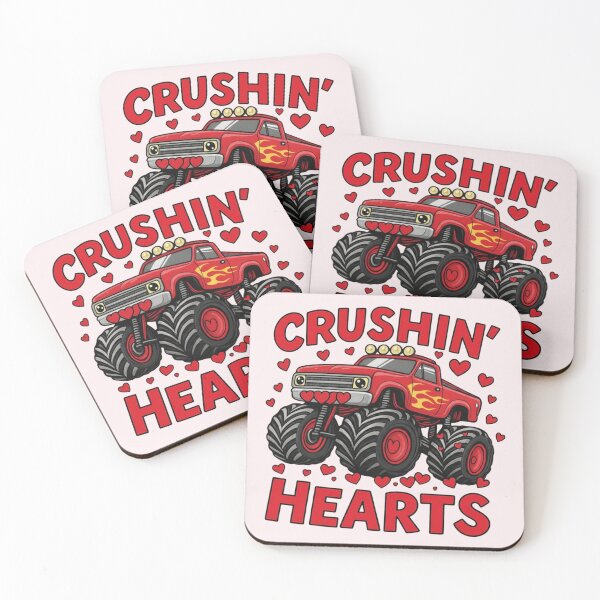 Item preview, Boy Valentine Monster Truck, Crushin Hearts, Retro Distressed, XOXO Love designed and sold by toongstudio.