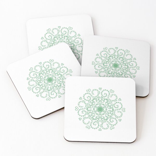 Item preview, Mint green floral traditional motif designed and sold by Whimsical-fairy.