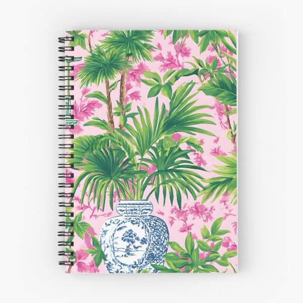 Item preview, Preppy Palm Beach chinoiserie in pink and green designed and sold by SophieClimaArt.