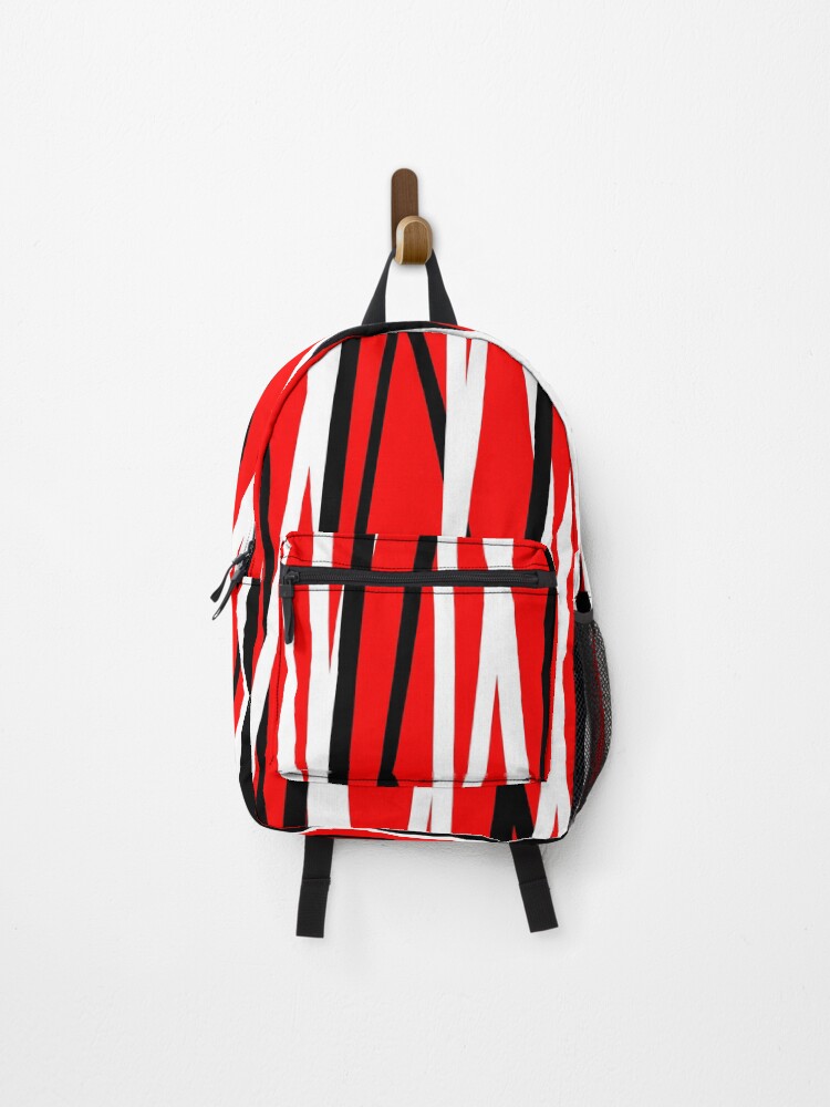 Thumbnail 1 of 3, Backpack, Red Pulse Stripes designed and sold by InFrameVision.