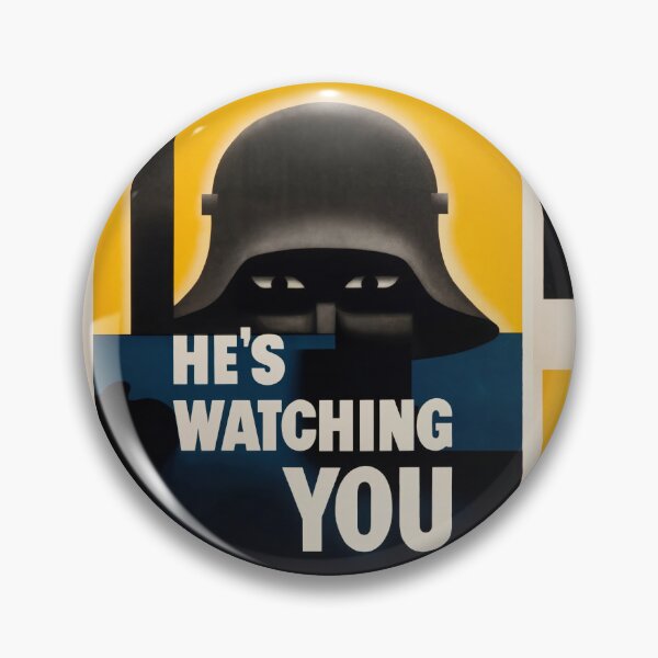 Item preview, Silhouetted Soldier Helmet Staring Eyes Advertisement Poster : Bold Wartime Illustration designed and sold by artofuniverse.