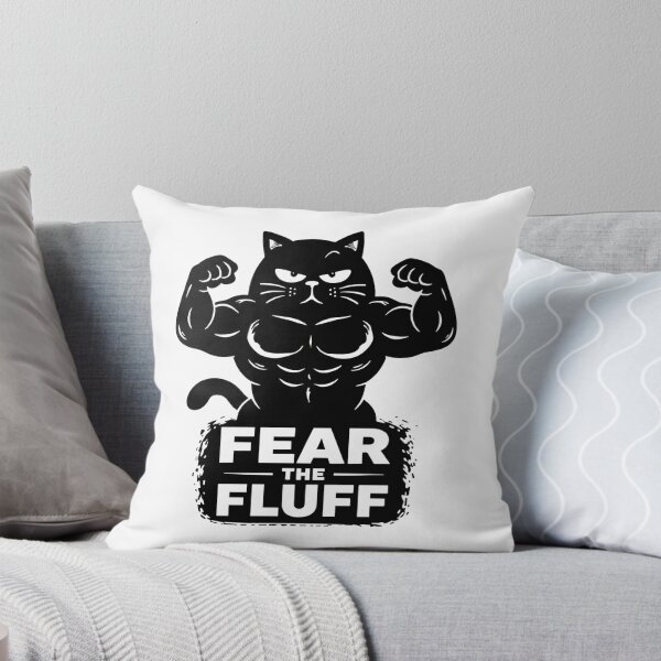 Artikelvorschau, Fürchte die Flauschigkeit – Starkes Katzen-T-Shirt entworfen und verkauft von Rosomyat Design.