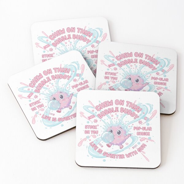 Item preview, Pink Bubblegum Buddy Cute Character Aesthetic Bubble Gum Pop Art – Stuck On You Pastel Pink designed and sold by Gurjeetpixelart.