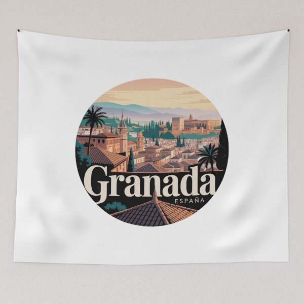 Item preview, Granada Spain Vintage Poster - Retro Alhambra & Albaicin View designed and sold by CircinusStore.