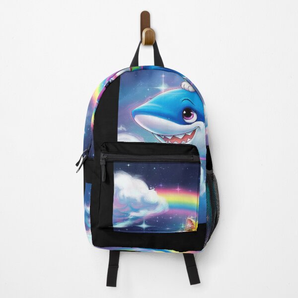 Item preview, Rainbow Galaxy Cat Riding Shark in Space designed and sold by AquaKiev.