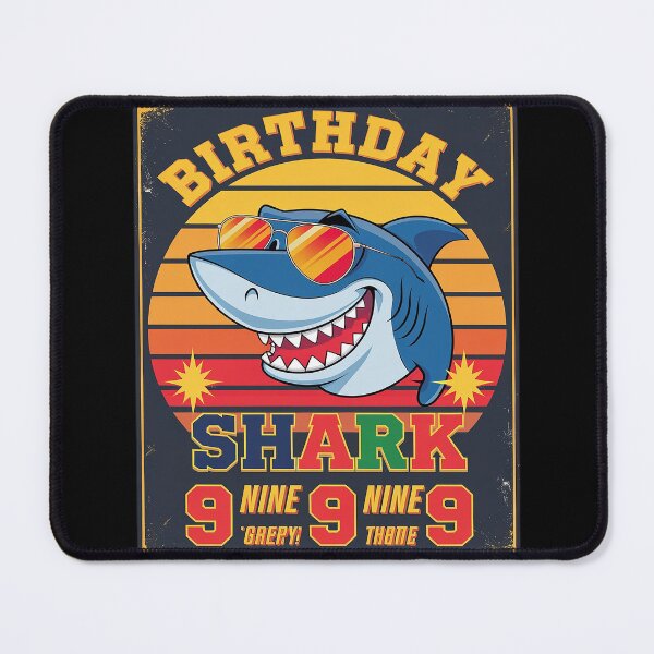 Item preview, Shark Birthday 9 Years Old 9th Birthday Boy Matching Family  designed and sold by AquaKiev.