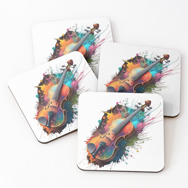 Item preview, Colourful Violin Abstract Art | Vibrant Music Illustration Design designed and sold by VividOrganica.