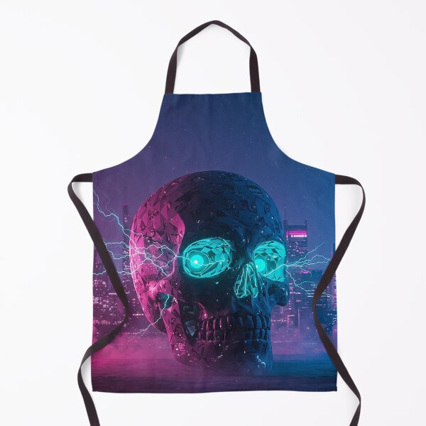 Item preview, Neon Cyberpunk Skull – Electric Futuristic Tech Art designed and sold by Articooler.