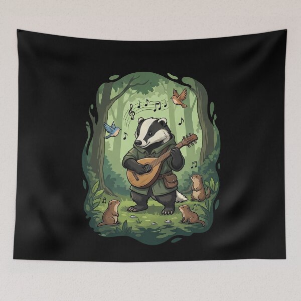 Item preview, Whimsical Forest Badger Bard Fantasy Music designed and sold by k3rstman1.