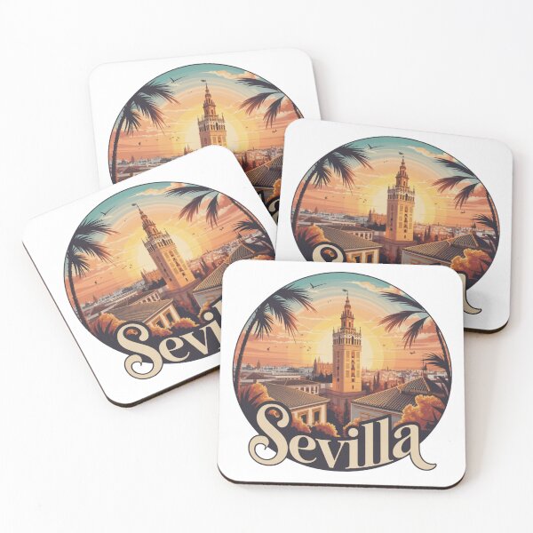 Item preview, Seville Spain Vintage Art - Giralda Tower & City Skyline designed and sold by CircinusStore.