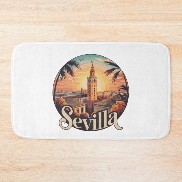 Item preview, Seville Spain Vintage Art - Giralda Tower & City Skyline designed and sold by CircinusStore.