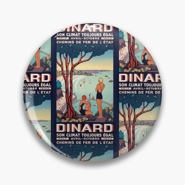 Item preview, Dinard Coastal Beach Resort Swimmers And Sailboats Travel Poster : Vintage Artwork designed and sold by artofuniverse.
