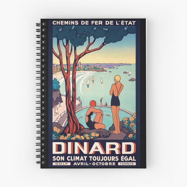 Item preview, Dinard Coastal Beach Resort Swimmers And Sailboats Travel Poster : Vintage Artwork designed and sold by artofuniverse.