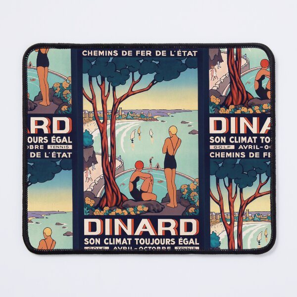 Item preview, Dinard Coastal Beach Resort Swimmers And Sailboats Travel Poster : Vintage Artwork designed and sold by artofuniverse.