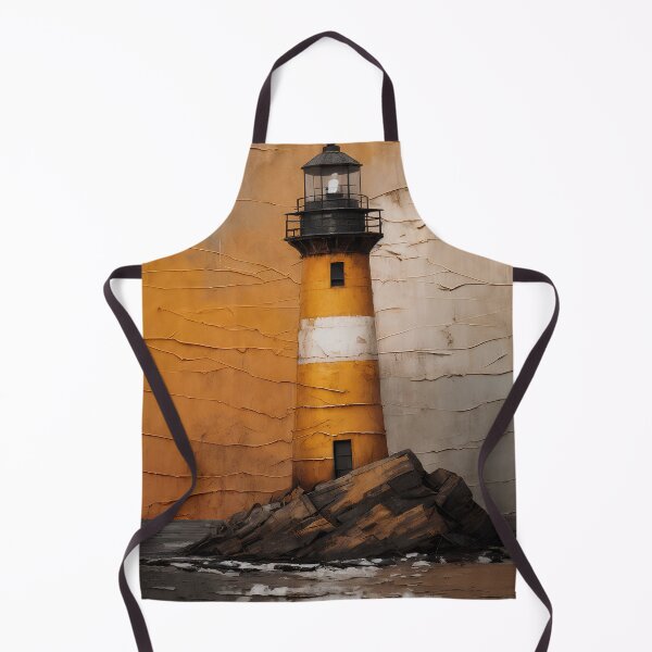 Item preview, Vintage Lighthouse with Crackle Texture | Coastal Nautical Art | Golden Ochre Beach Decor designed and sold by Simple Nature Studio.