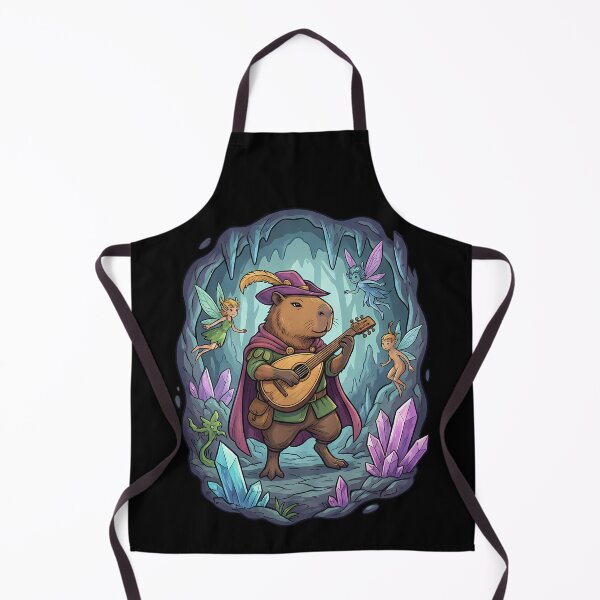Item preview, Whimsical Capybara Bard Fantasy Cave Adventure designed and sold by k3rstman1.
