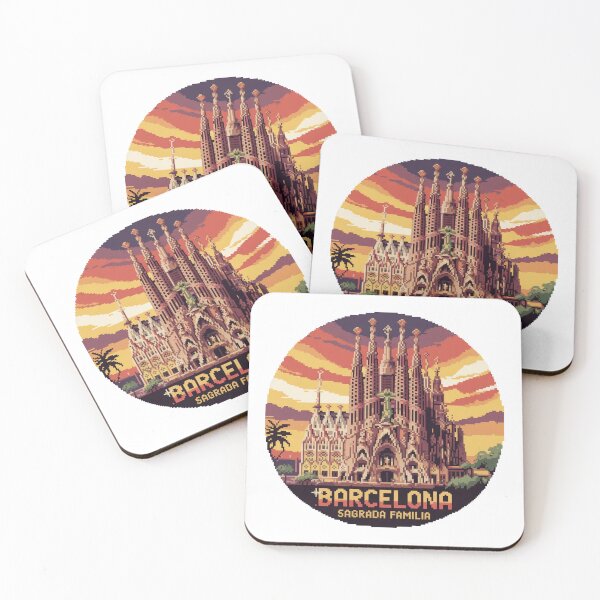 Item preview, Barcelona Sagrada Familia Pixel Art - Retro Spain Landmark designed and sold by CircinusStore.