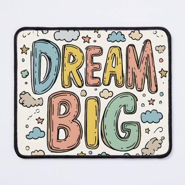 Item preview, Colourful “Dream Big” Motivational Rainbow Typography Tee designed and sold by NostalgiaPrinted.