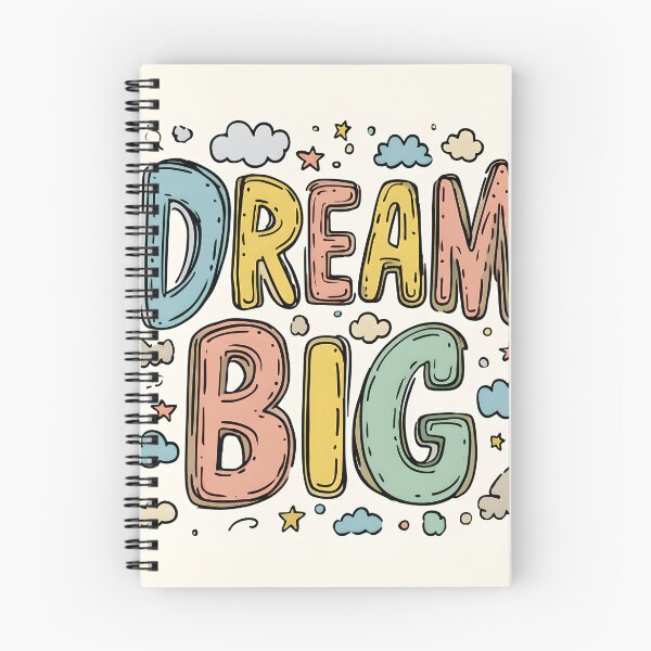 Item preview, Colourful “Dream Big” Motivational Rainbow Typography Tee designed and sold by NostalgiaPrinted.