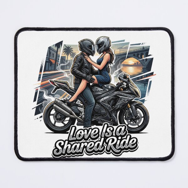 Item preview, Love Is a Shared Ride – Biker Love Illustration designed and sold by enzoade.